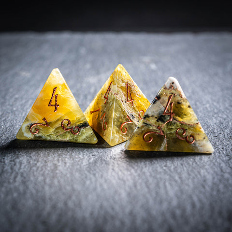 URWizards D&D Yellow Opal Gemstone Engraved Dice Set(Limited edition)