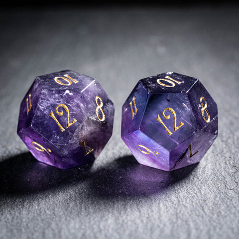 URWizards Stile carattere personalizzato per dadi, iniziale personalizzata su dadi, gioco MTG Dnd Natural Gemstone Dice