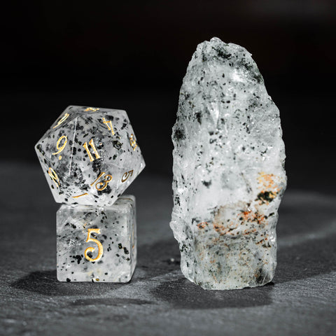 URWizards D&D Pitaya Quartz Gemstone Engraved Dice Set(Limited edition)