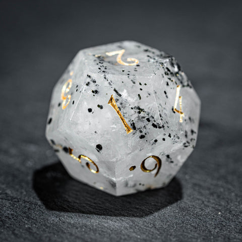 URWizards D&D Pitaya Quartz Gemstone Engraved Dice Set(Limited edition)