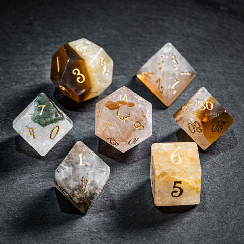 URWizards D&D Agate: Chalcedony–Quartz Transition Zone Dice Set(Limited edition)