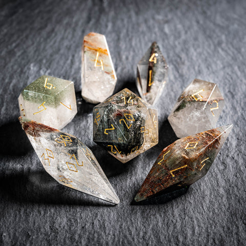 URWizards D&D Phantom Quartz Gemstone Dice Set Crystal Shape