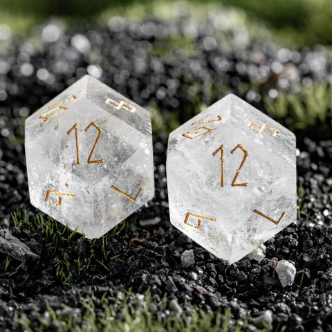 URWizards D&D Clear Quartz Gemstone Dice Set Crystal Shape