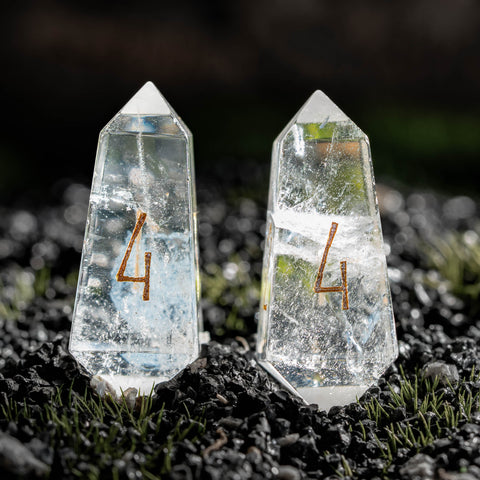 URWizards D&D Clear Quartz Gemstone Dice Set Crystal Shape