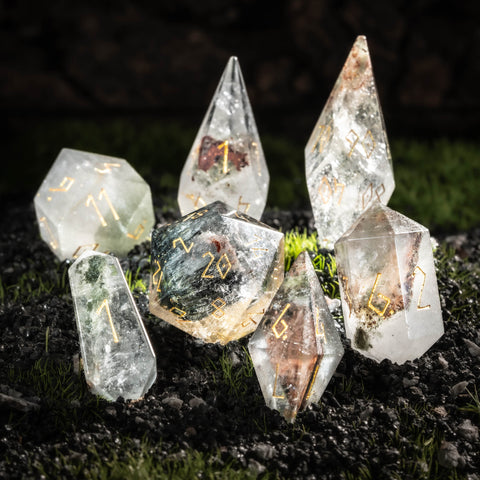 URWizards D&D Phantom Quartz Gemstone Dice Set Crystal Shape