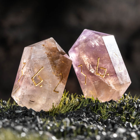 URWizards D&D Ametrine Gemstone Dice Set Crystal Shape