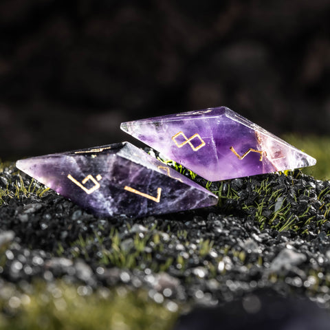 URWizards D&D Amethyst Gemstone Dice Set Crystal Shape