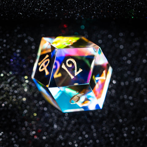 URWizards D&D Prism Glass Dice Set Crystal Shape