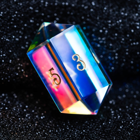 URWizards D&D Prism Glass Dice Set Crystal Shape