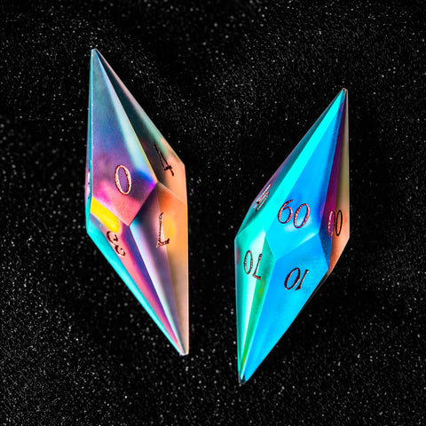URWizards D&D Frosted Prism Glass Dice Set Crystal Shape