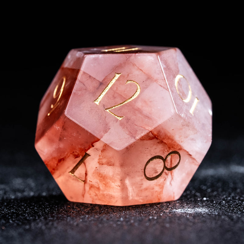 URWizards D&D Fire Quartz Gemstone Engraved Dice Set(Limited edition)