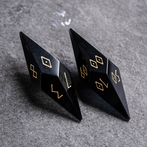 URWizards D&D Obsidian Gemstone Dice Set Crystal Shape