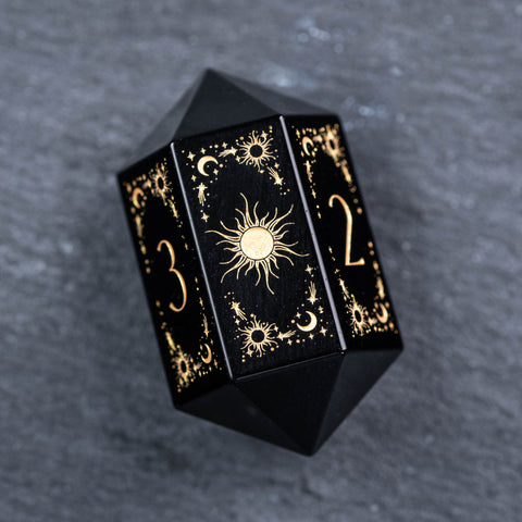 URWizards D&D Obsidian Dice Set Crystal Shape Astrology Style
