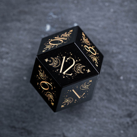 URWizards D&D Obsidian Dice Set Crystal Shape Astrology Style