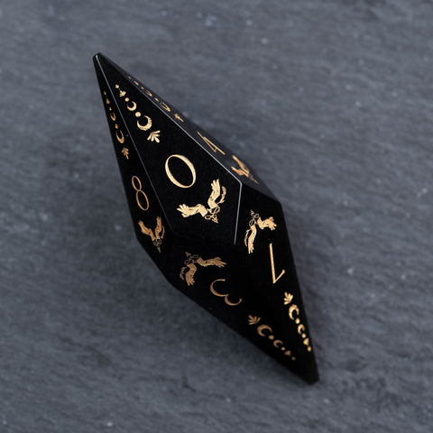 URWizards D&D Obsidian Dice Set Crystal Shape Astrology Style