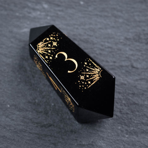 URWizards D&D Obsidian Dice Set Crystal Shape Astrology Style