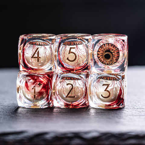 URWizards D&D Eyes(Glow in the Dark) Liquid Core Dice Set Multi-faceted Style