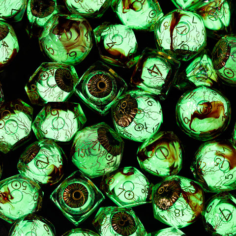 URWizards D&D Eyes(Glow in the Dark) Liquid Core Dice Set Multi-faceted Style