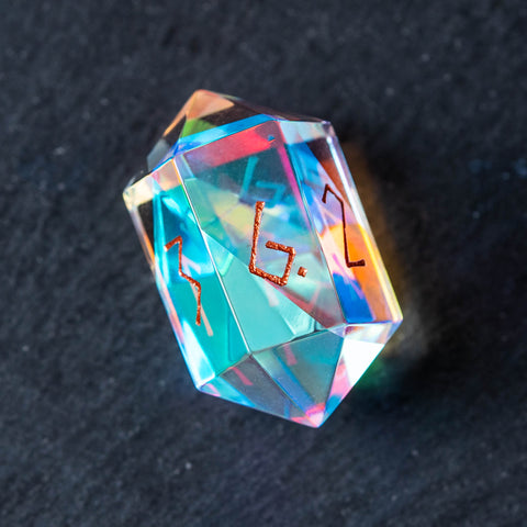 URWizards D&amp;D Feuerquarz-Edelstein-Würfelset mit Gravur (Limitierte Auflage)