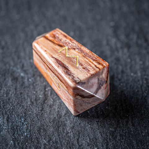 URWizards D&D Petrified Wood Stone Dice Set Crystal Shape