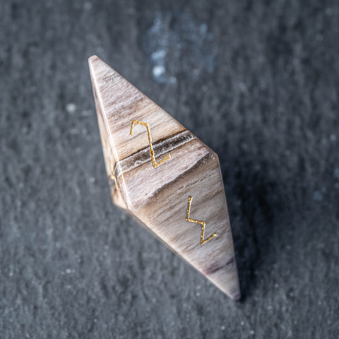 URWizards D&D Petrified Wood Stone Dice Set Crystal Shape