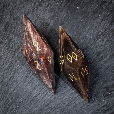 URWizards D&D Petrified Wood Stone Dice Set Crystal Shape