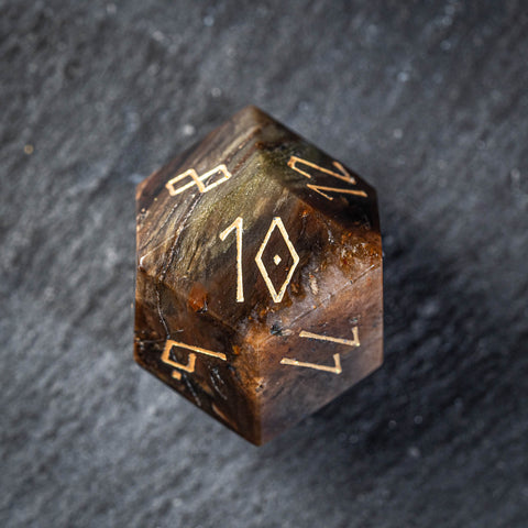 URWizards D&D Petrified Wood Stone Dice Set Crystal Shape