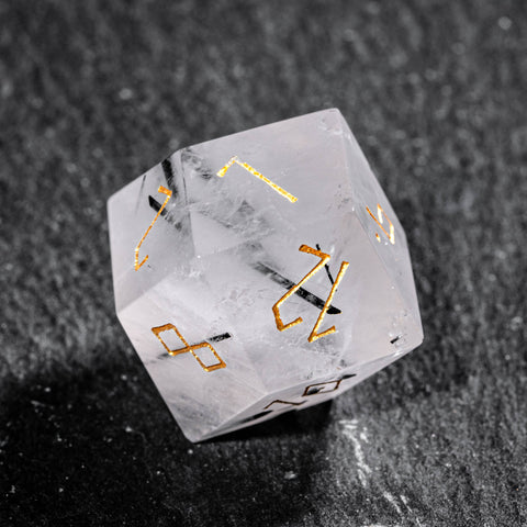 URWizards D&amp;D Feuerquarz-Edelstein-Würfelset mit Gravur (Limitierte Auflage)