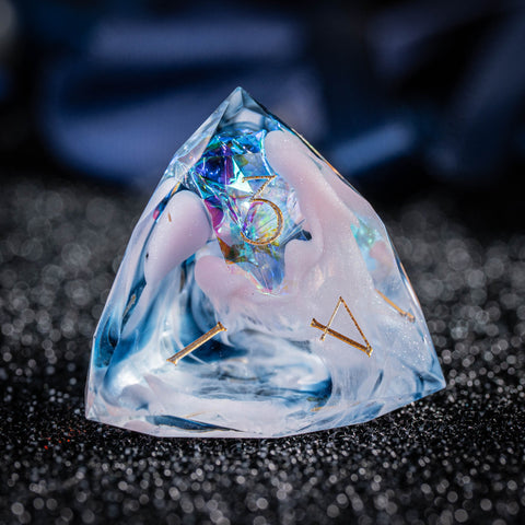 URWizards D&D Resin Twilight Tourmaline Engraved Dice Set Multi-faceted Style