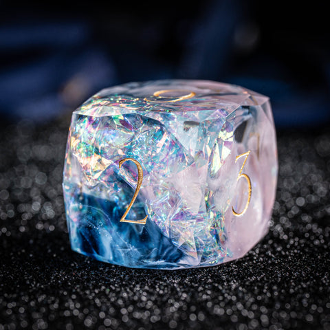 URWizards D&D Resin Twilight Tourmaline Engraved Dice Set Multi-faceted Style