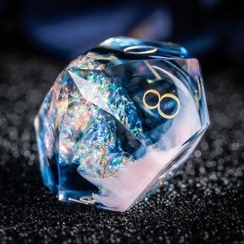 URWizards D&D Resin Twilight Tourmaline Engraved Dice Set Multi-faceted Style