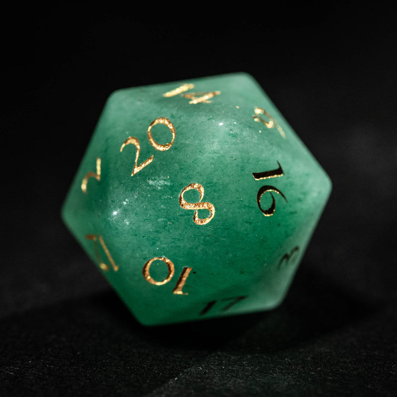 URWizards D&D Aventurine Gemstone Engraved Dice Set