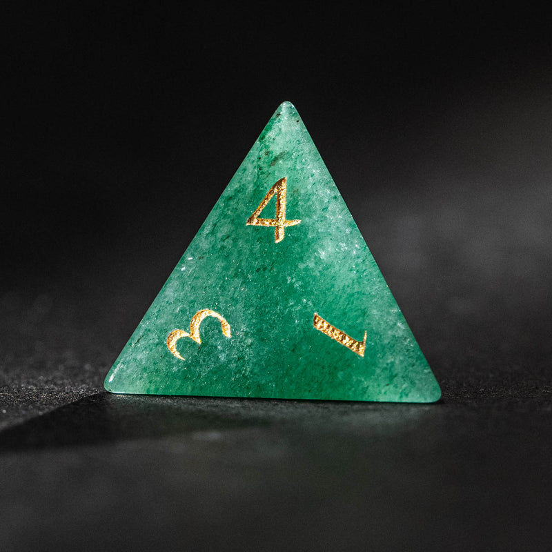 URWizards D&D Aventurine Gemstone Engraved Dice Set