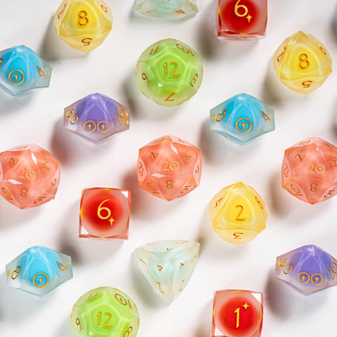 URWizards D&D Resin Jelly Gummies Engraved Dice Set Multi-faceted Style