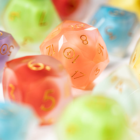 URWizards D&D Resin Jelly Gummies Engraved Dice Set Multi-faceted Style
