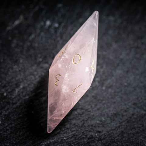URWizards D&D Rose Quartz Stone Dice Set Crystal Shape