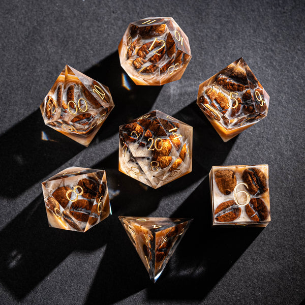 Coffee Bean Resin Dice Set