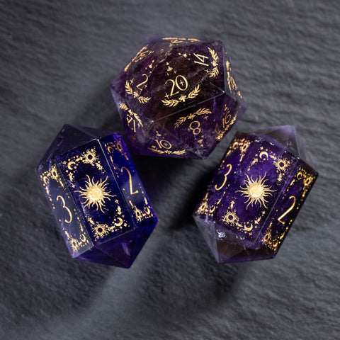 URWizards D&D Amethyst Set Crystal Shape Tarot Style