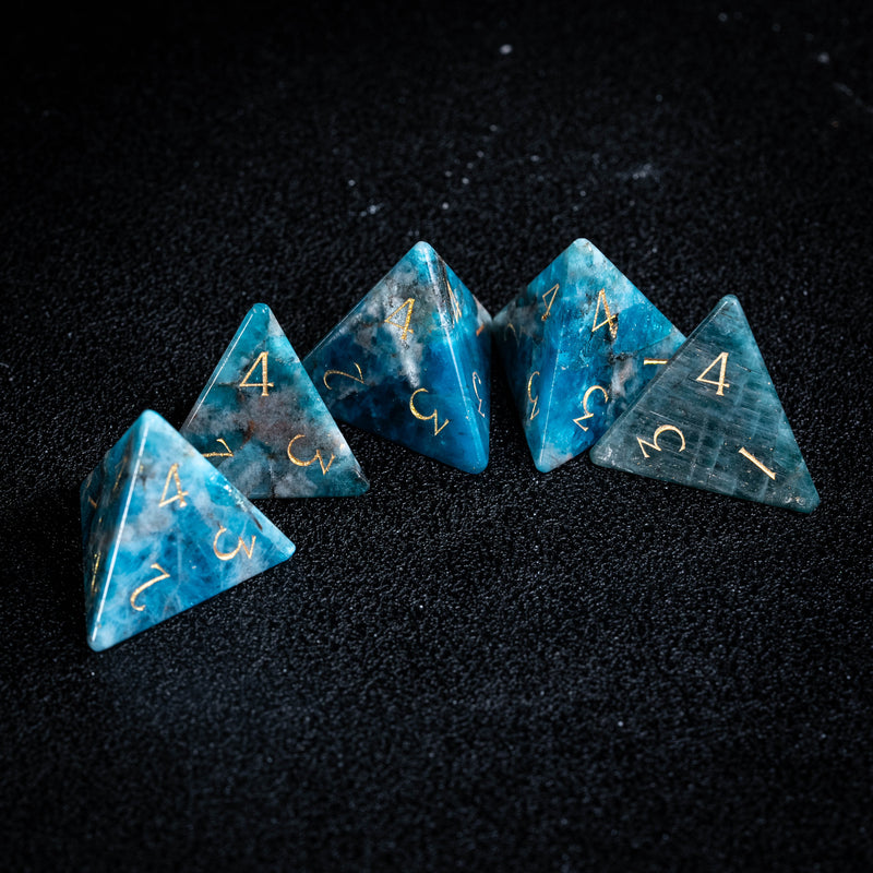 URWizards D&D Blue Apatite Gemstone Engraved Dice Set(Limited edition)