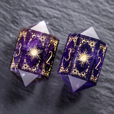 URWizards D&D Amethyst Set Crystal Shape Tarot Style