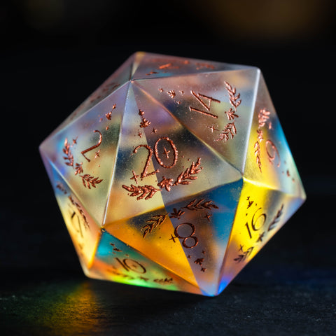 URWizards D&D Frost Prism Glass Dice Set Crystal Shape Tarot Style