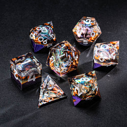 URWizards Natural Abalone Shell Piece Handmade Resin Dice Set