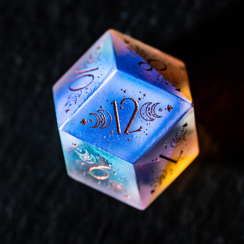 URWizards D&D Frost Prism Glass Dice Set Crystal Shape Tarot Style