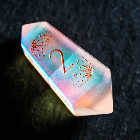 URWizards D&D Frost Prism Glass Dice Set Crystal Shape Tarot Style