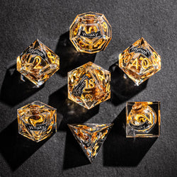 Whisky Liquid Core Resin Dice Set