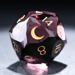 URWizards D&D Multi-faceted Colorful Glass Engraved Dice Set Moon Style