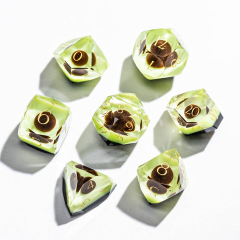 URWizards D&D Resin Avocado Dice Set Multi-faceted Style