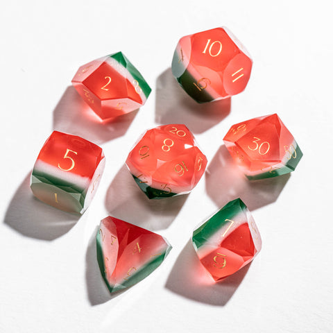 URWizards D&D Resin Watermelon Jelly Dice Set Multi-faceted Style
