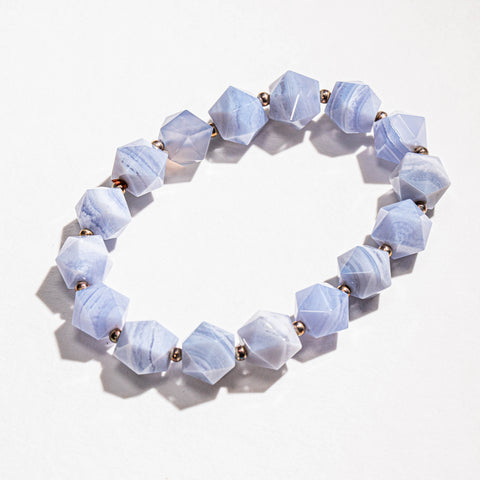 Natürlicher Amethyst-Edelstein D20 Würfelarmband