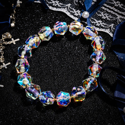 Natürlicher Amethyst-Edelstein D20 Würfelarmband